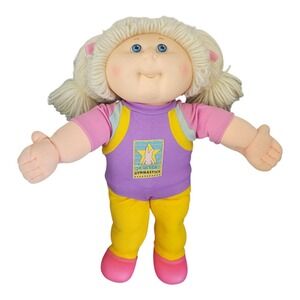 Vintage 1995 Cabbage Patch Kids Gymnastics Doll Blonde Hair Blue Eyes 15"